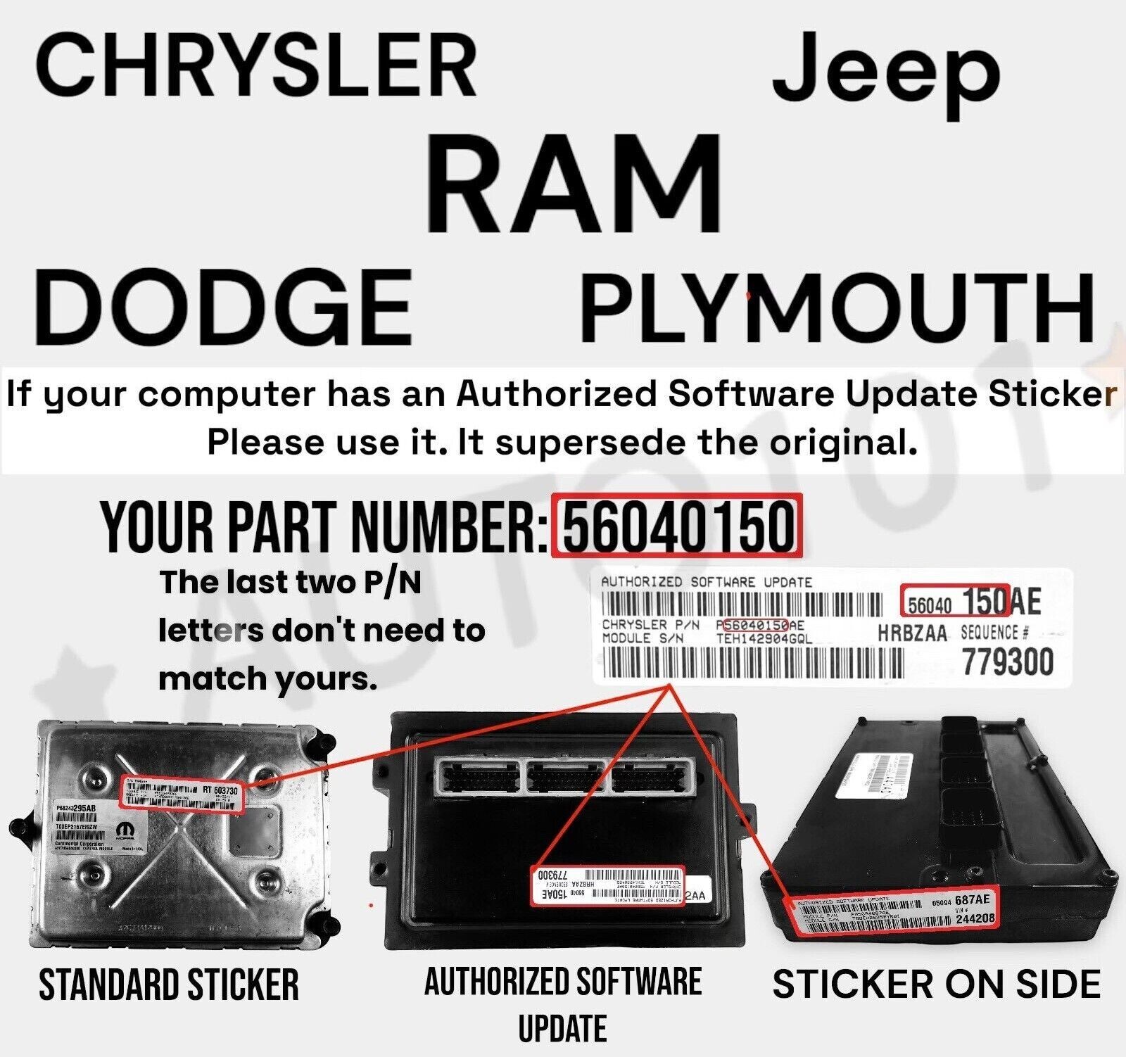 ✅ VIN programmed 02 PT CRUISER 2.4L Engine Computer 05033664 PLUG&PLAY