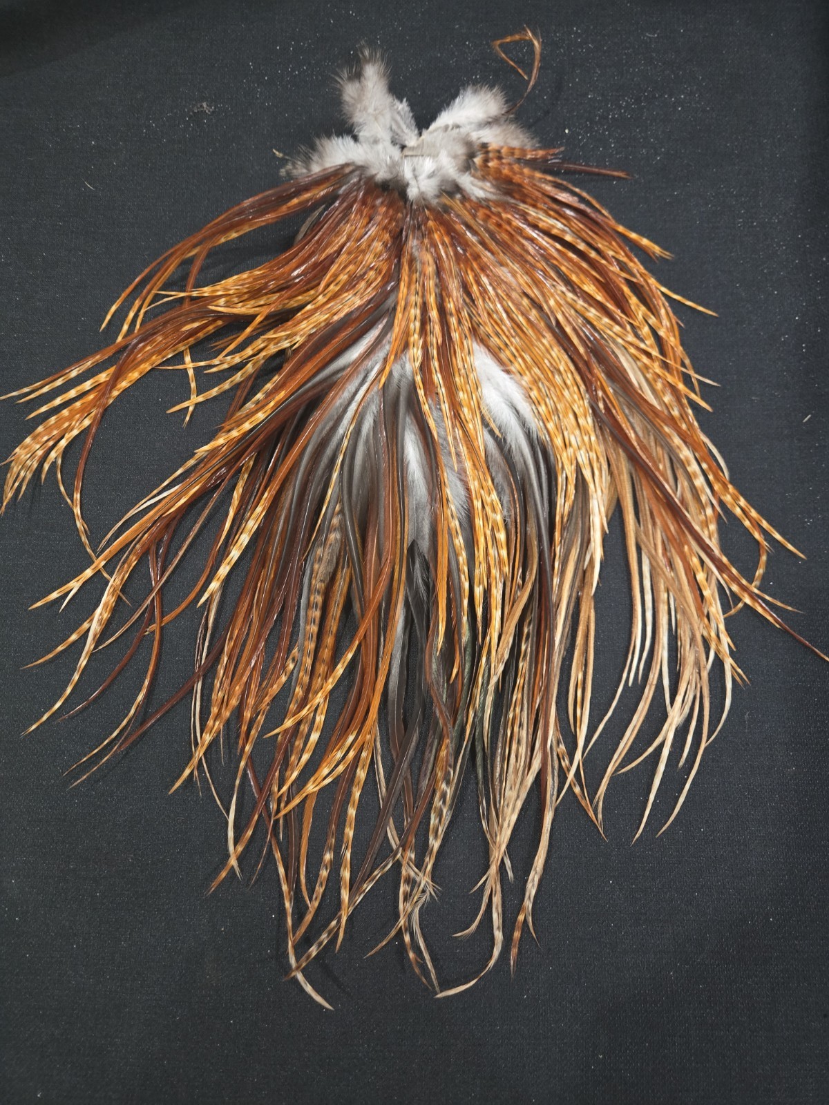 Barred Ginger Rooster Saddle Fly Tying Hackle Craft Jewelry Feathers Materials