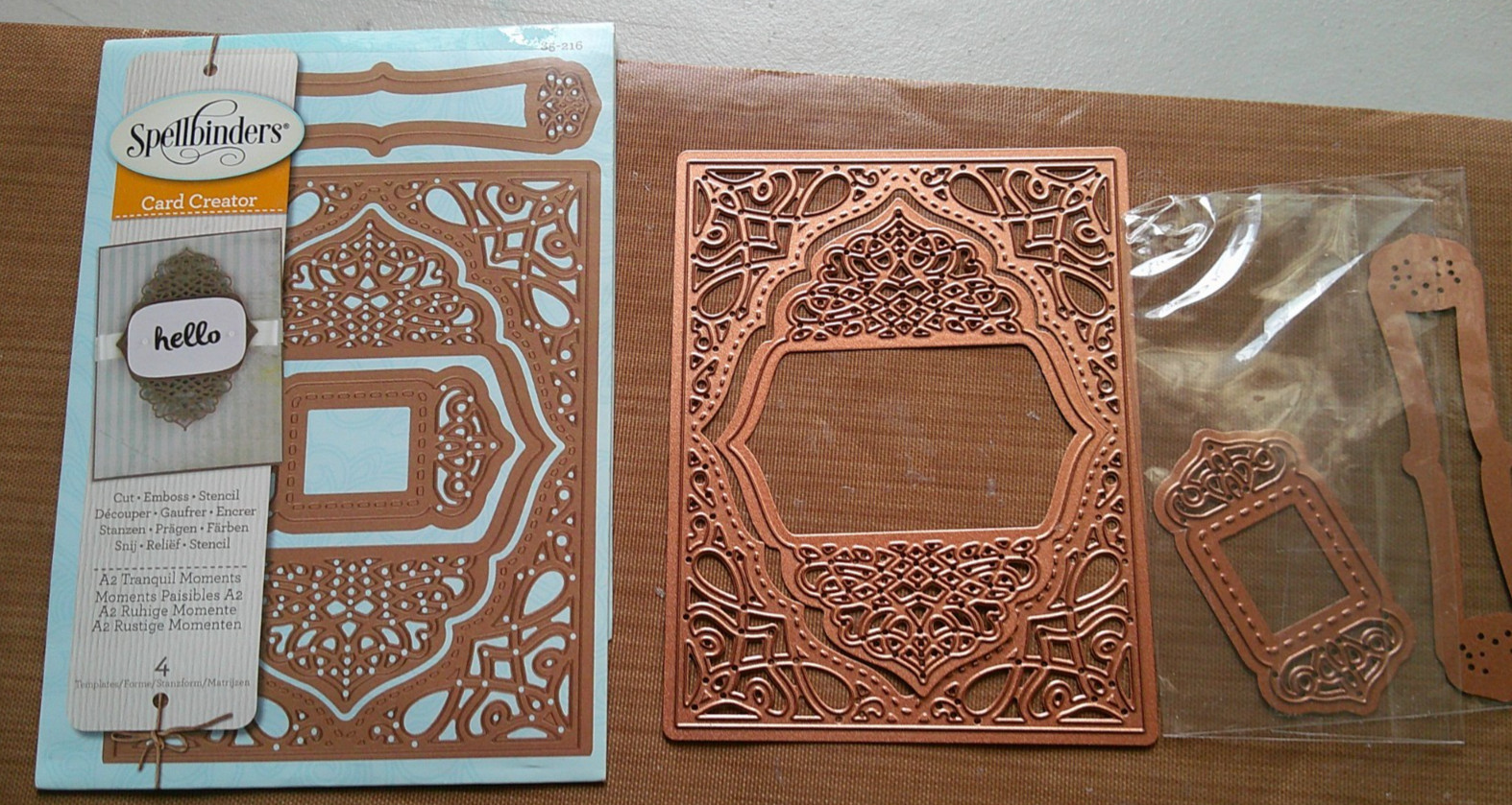 Spellbinders A2 Tranquil Moments Die Set 4 Pieces Borders or Labels S5-216