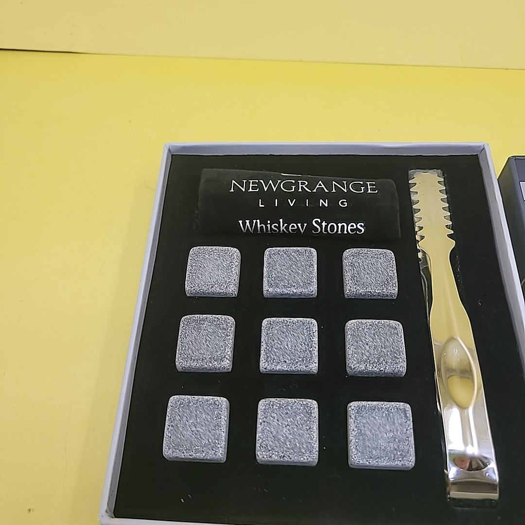 NEWGRANGE LIVING Whiskey Stone Set ICE Cubes TONGS Gift Box Wedding, Home Bar