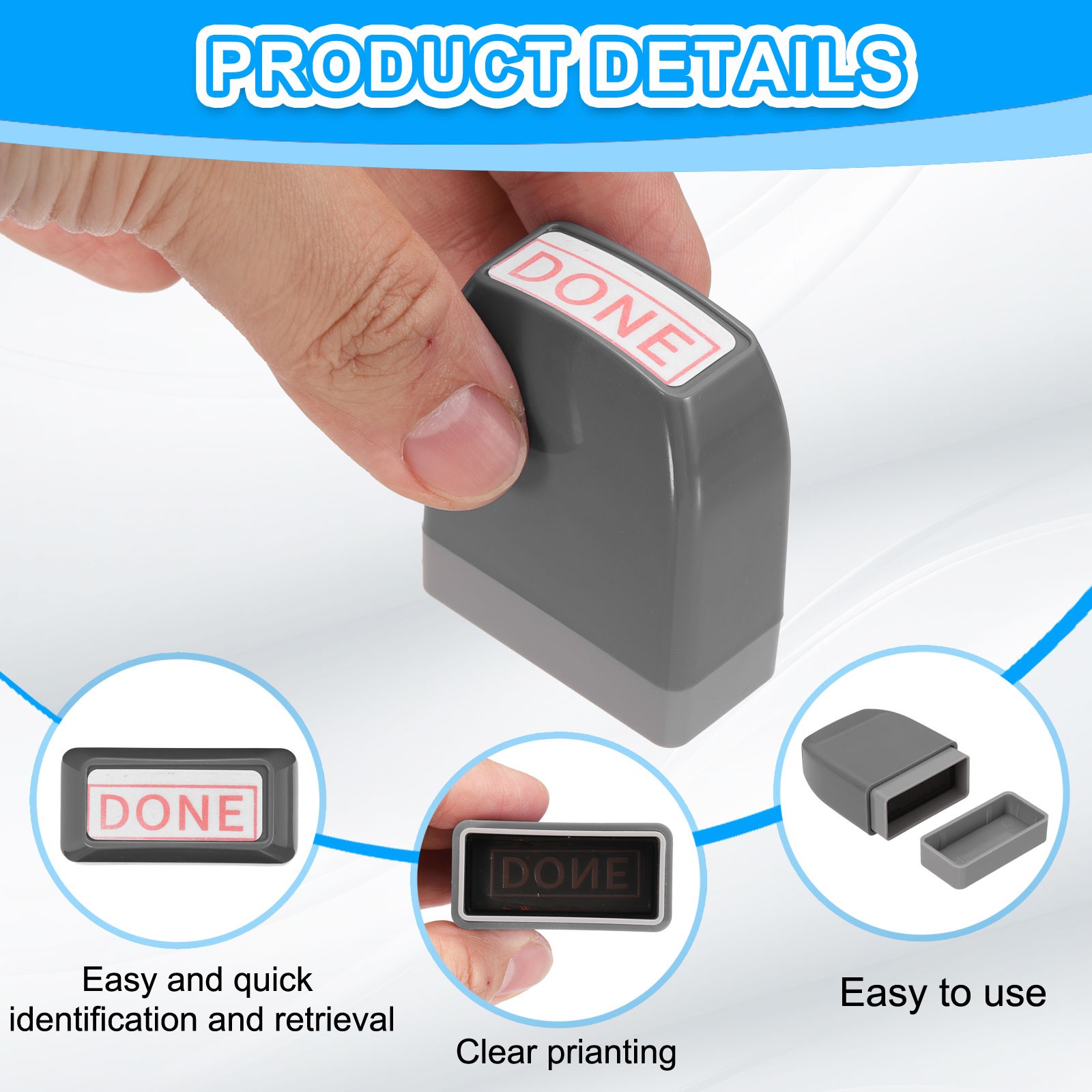 DONE Notice Stamp Self Inking, Grey