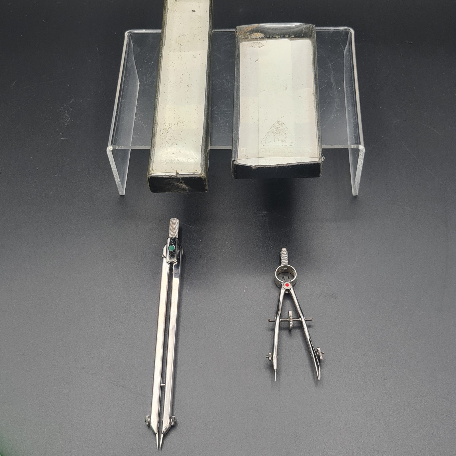 Thornton Technical Drawing compass & dividers original box Vintage 2 items
