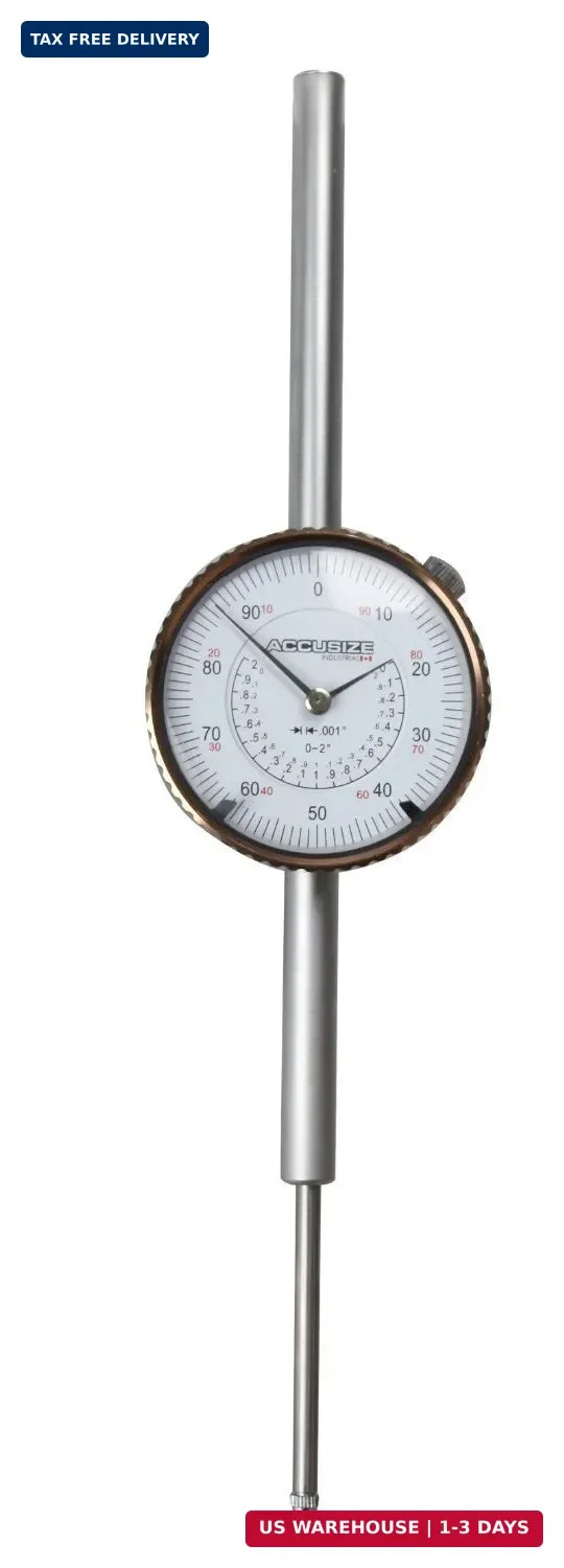 Accusize 0-2" Dial Indicator, Resolution: 0.0005", P900-S112 | 0-2" x 0.0005", A
