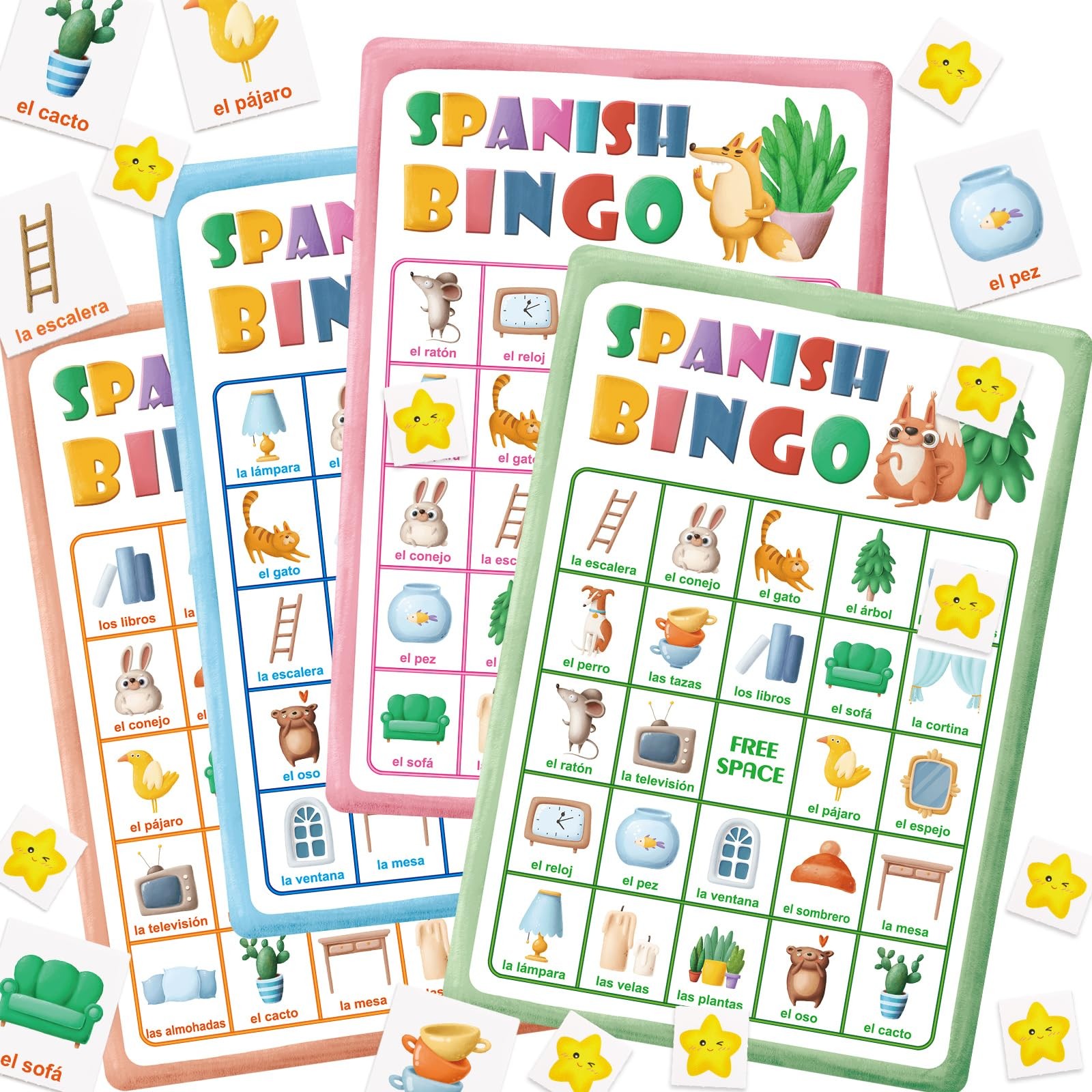 ceiba tree Spanish Bingo Game Bilingual English Cards 5 x 7.5 inches