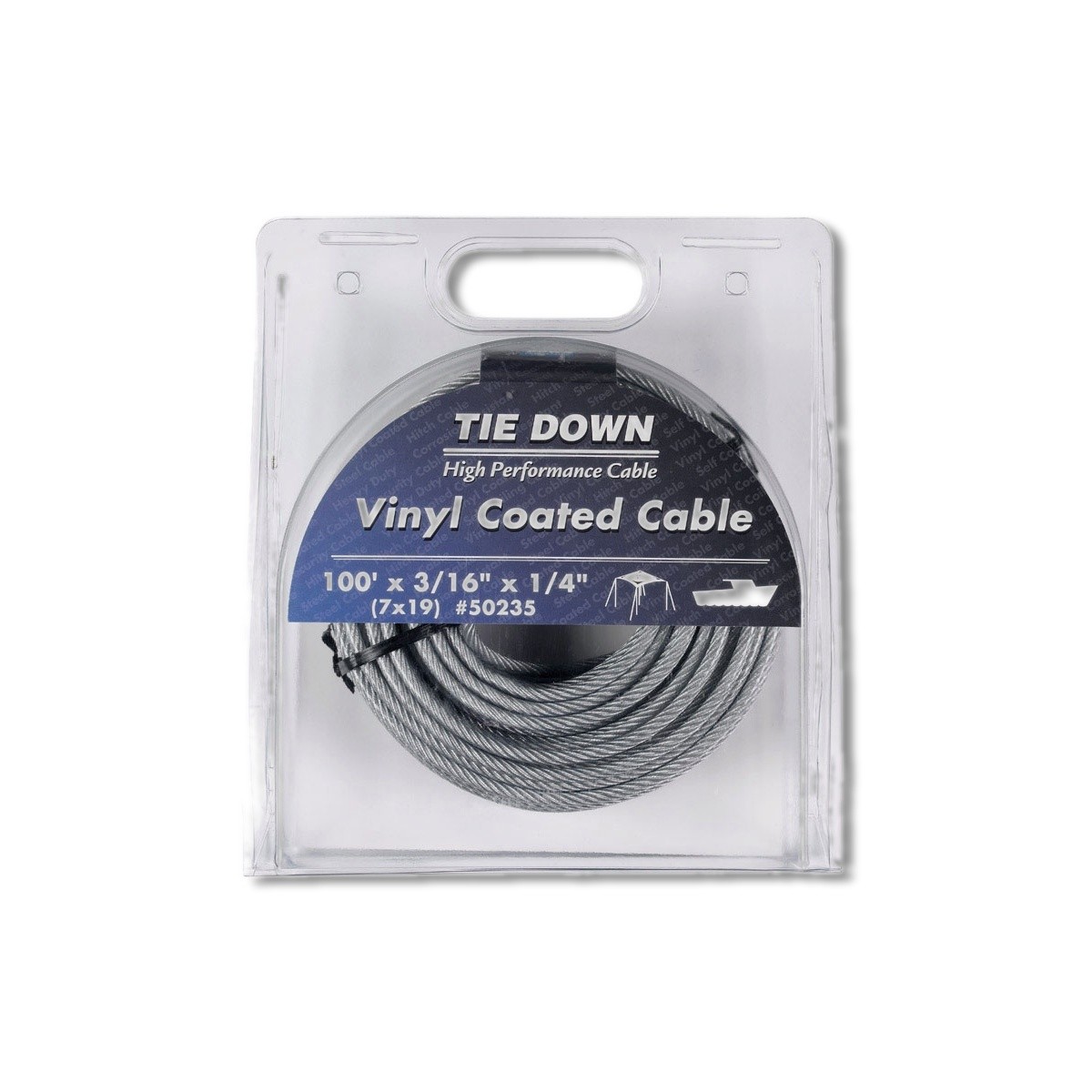 Tie Down Engineering Vinyl Coated Galvanized 100 ft Aircraft Cable 50235