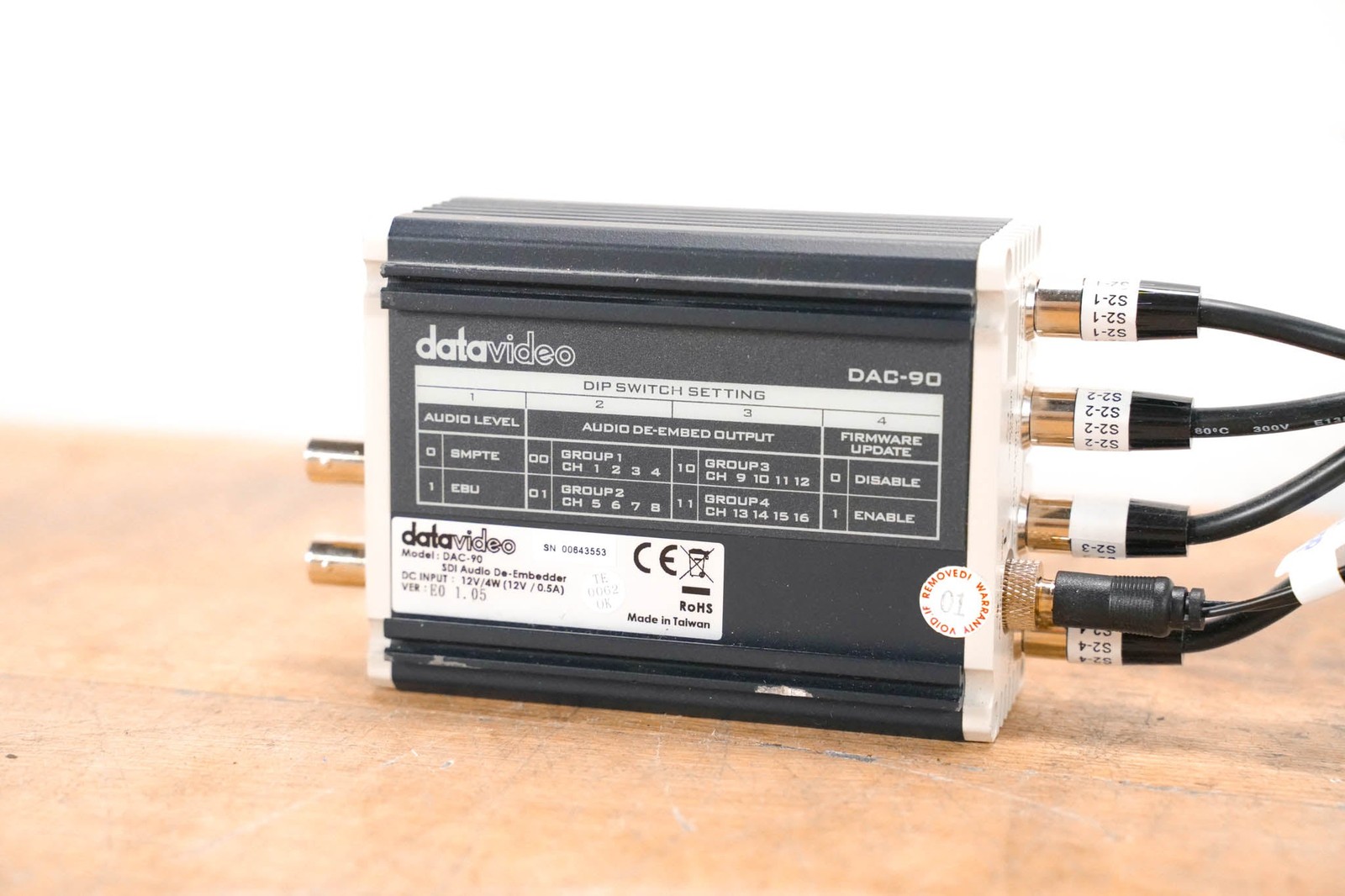 Datavideo DAC-90 SDI Audio De-Embedding Box CG01RF0