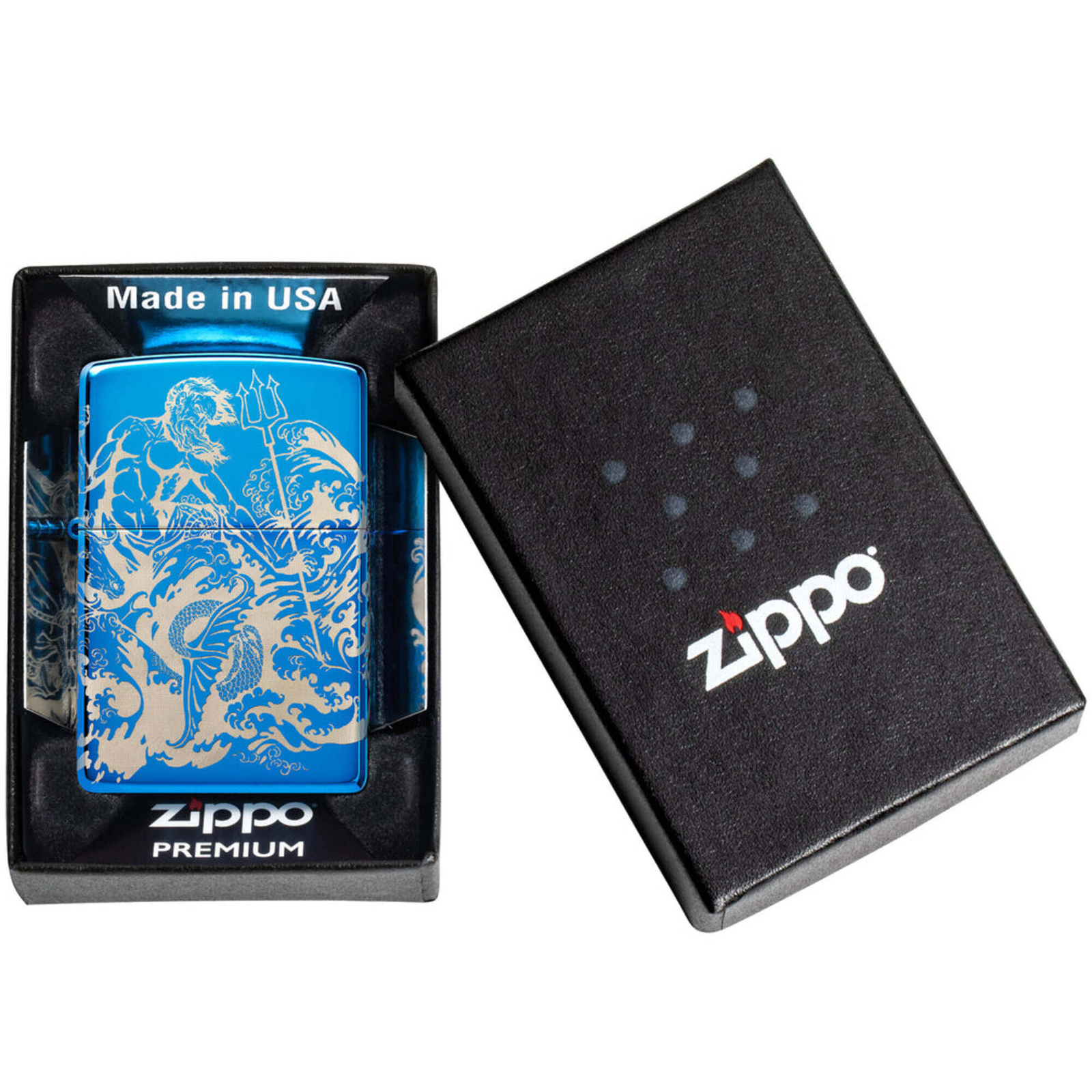 Zippo Lighter Atlantis Design Metal Construction Refillable and Windproof 48787