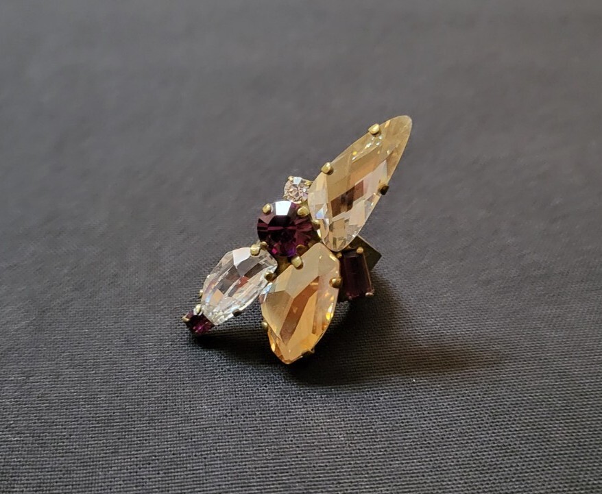 Nikolas Frangos Brass Rhinestone Ring
