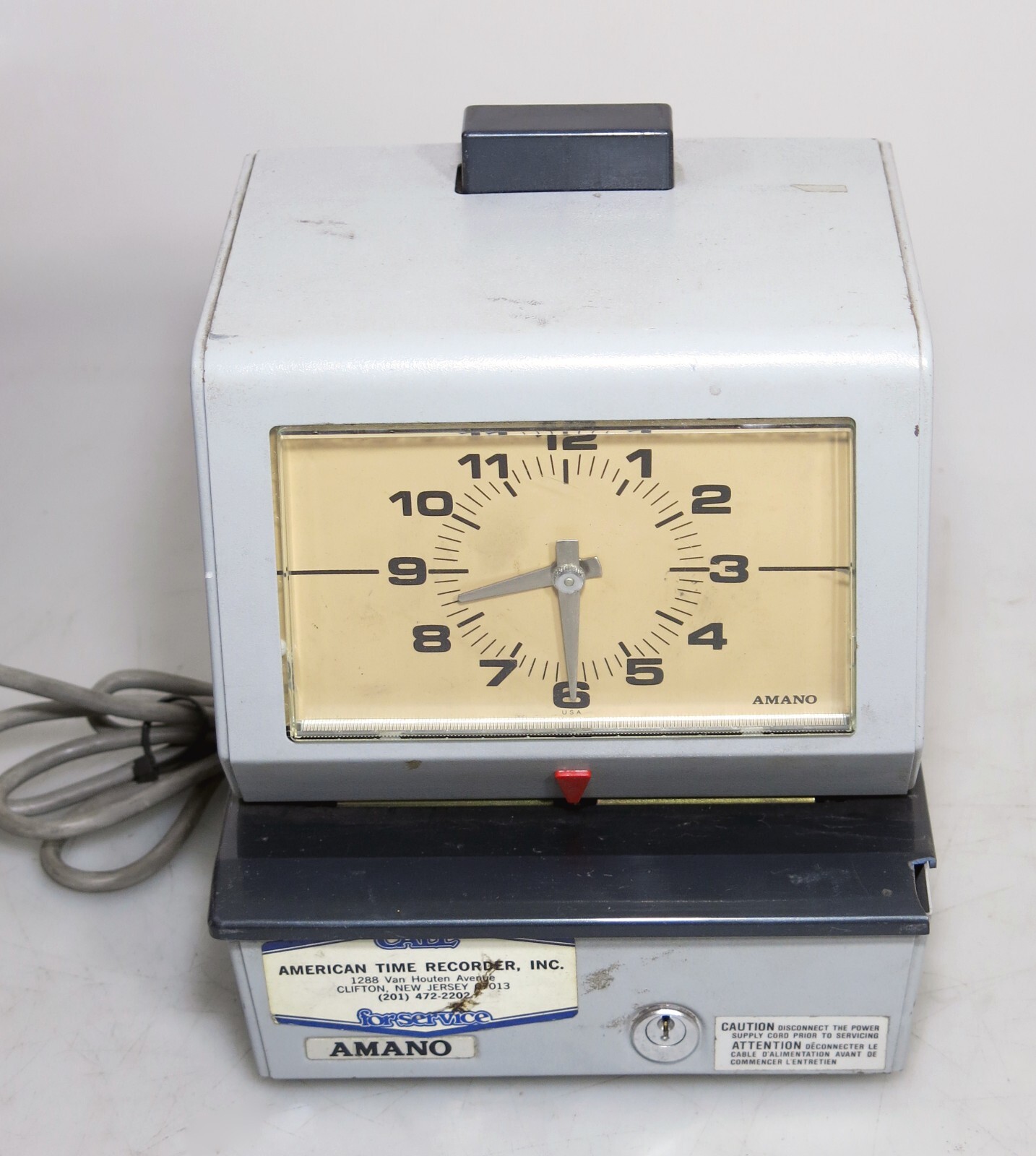 Vintage Atomic Amano Timeclock Model 3607 (no keys)