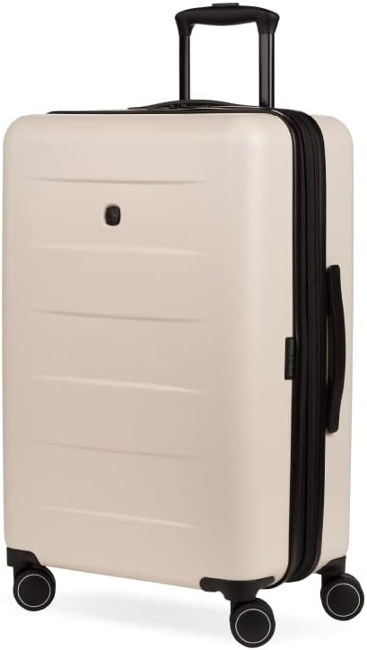 SwissGear 8020 Eclipse Hardside Expandable Luggage, Cream, Checked-Large 27-Inch