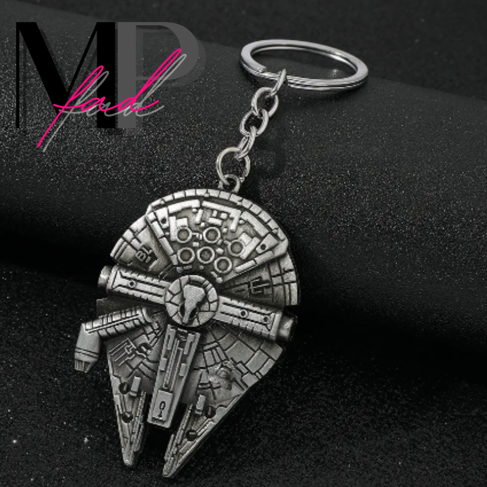 Star Wars Keychain Split Ring Silver Metal Car Home Lanyard MILLENNIUM FALCON