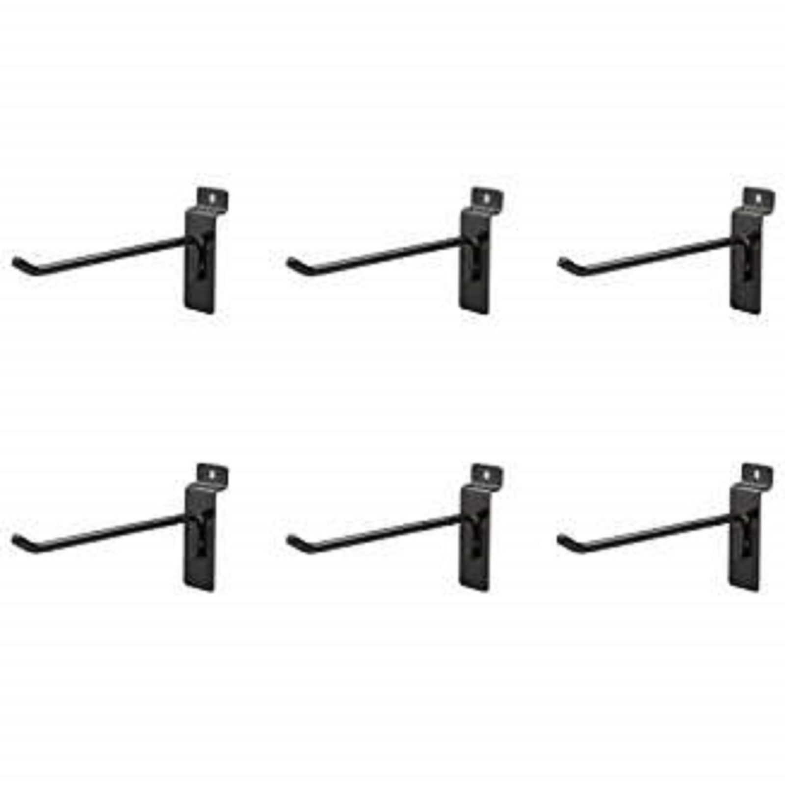 NEW SLATWALL 6" BLACK  PEG HOOKS LOT OF 6 PCS