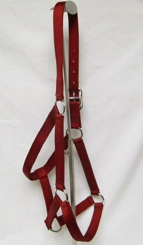 Western Horse Halter - Heavy Duty Dark Red Double Nylon - New