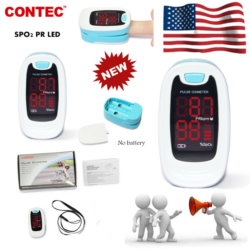 CONTEC Finger Tip Pulse Oximeter Portable Heart Rate SPO2 Monitor adult probe