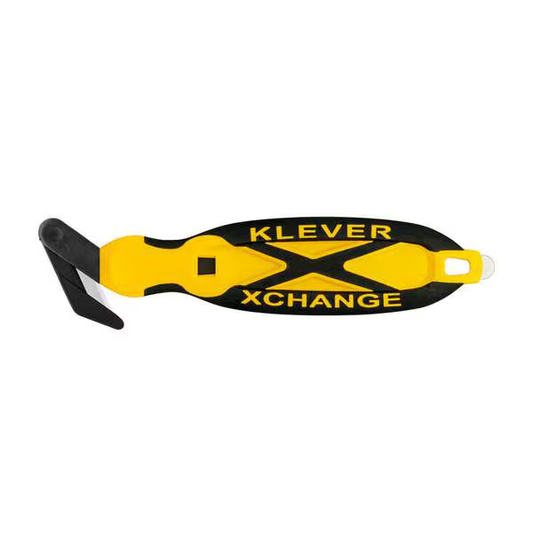 Hook-Style Safety Cutter, 7 in Length, Fixed Steel Blade, Rubberized Oval