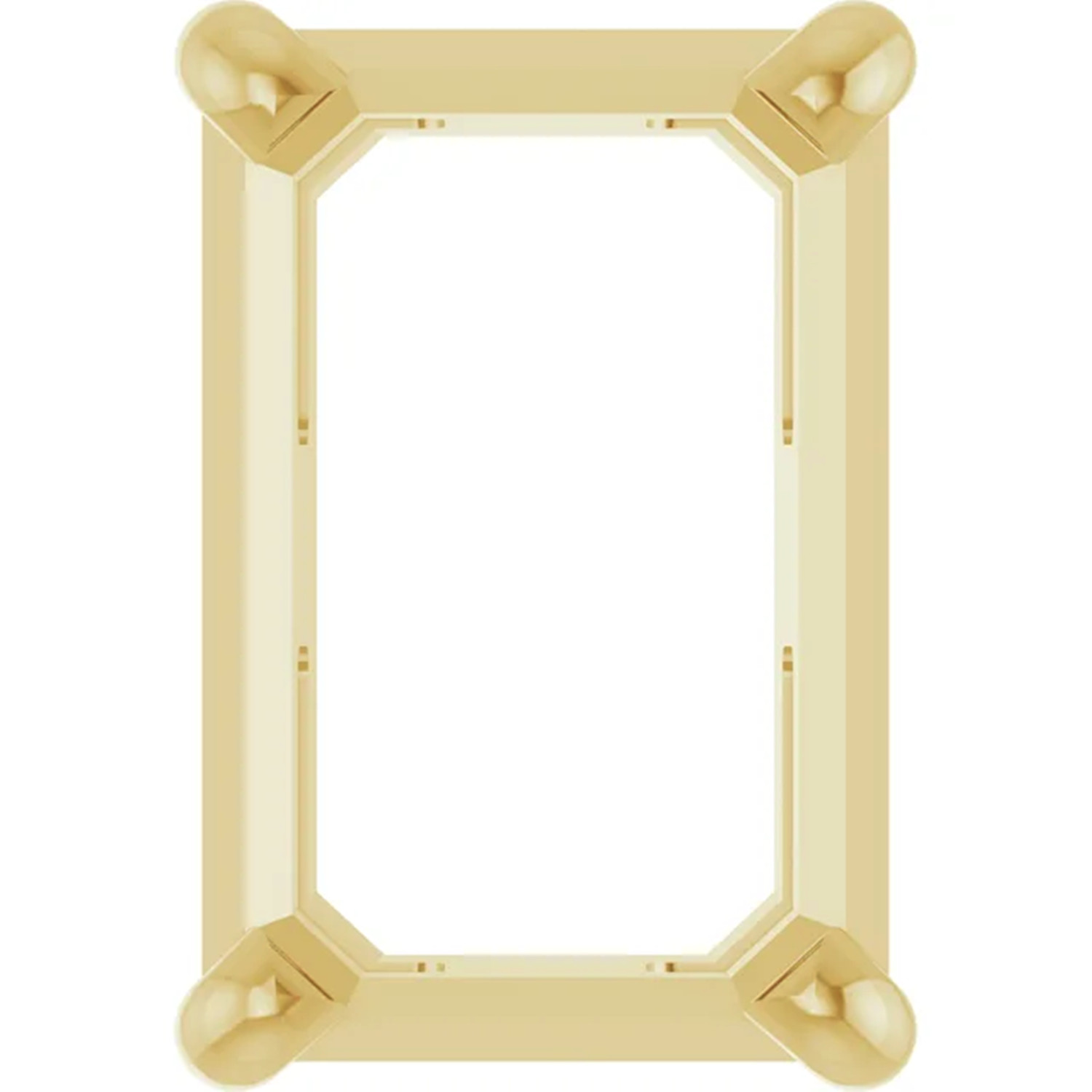 14K Yellow Gold Pendant Mounting Emerald Cut Slide Basket Designed Setting USA