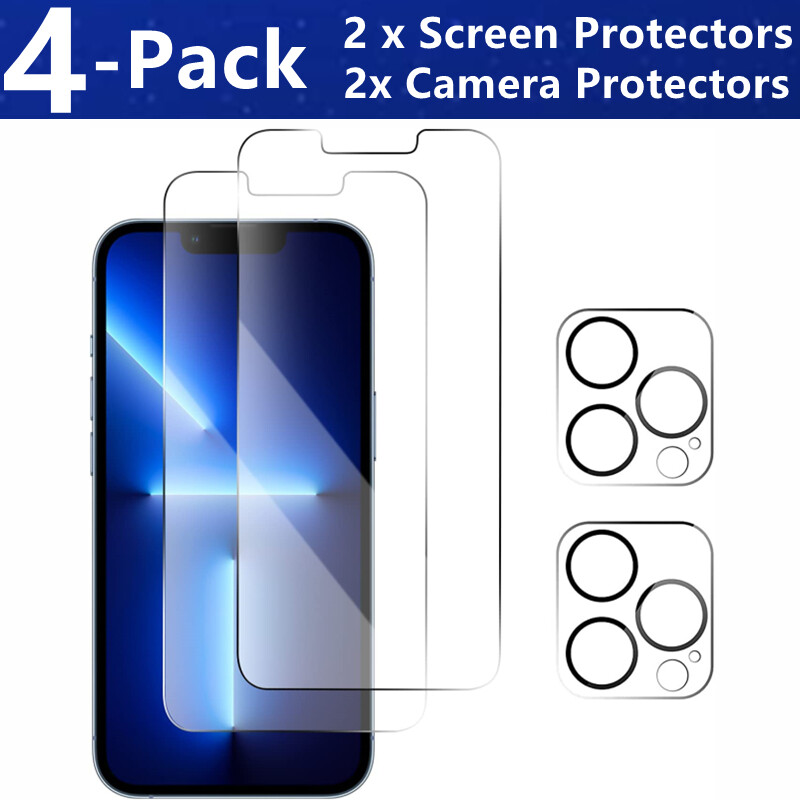 For iPhone 17 16 15 14 Pro Max Tempered Glass Screen Protector Camera Protector