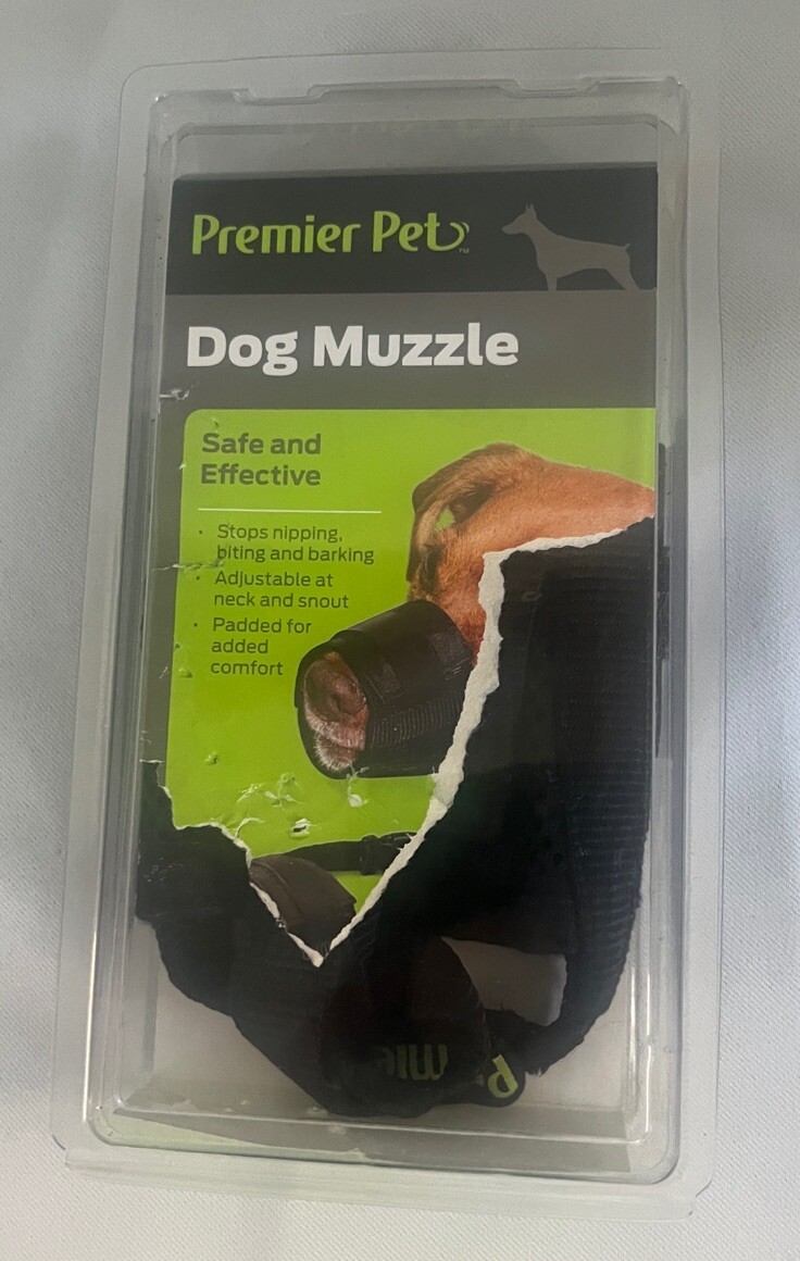 Premier Pet Size M Dog Muzzle  Constraint Mouth Open Box