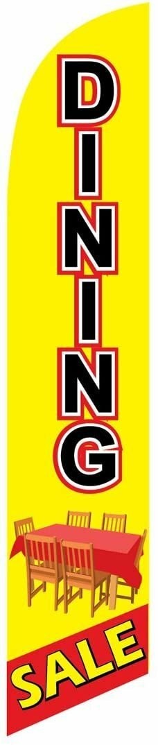 Dining Sale Feather Banner Swooper Flag - NO WIND REQUIRED - Replacement FLAG...