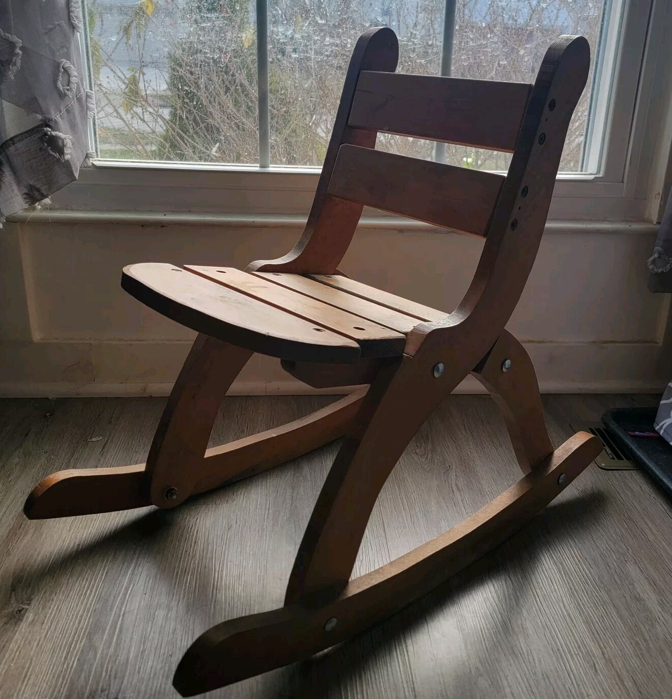 Child's Wooden Folding Rocking Chair
