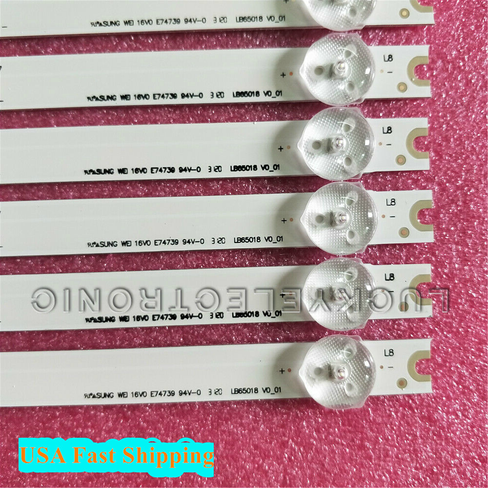 16pcs LB65018 LED Backlight Strips for Vizio D65U-D2 D65-D2 E65X-C2