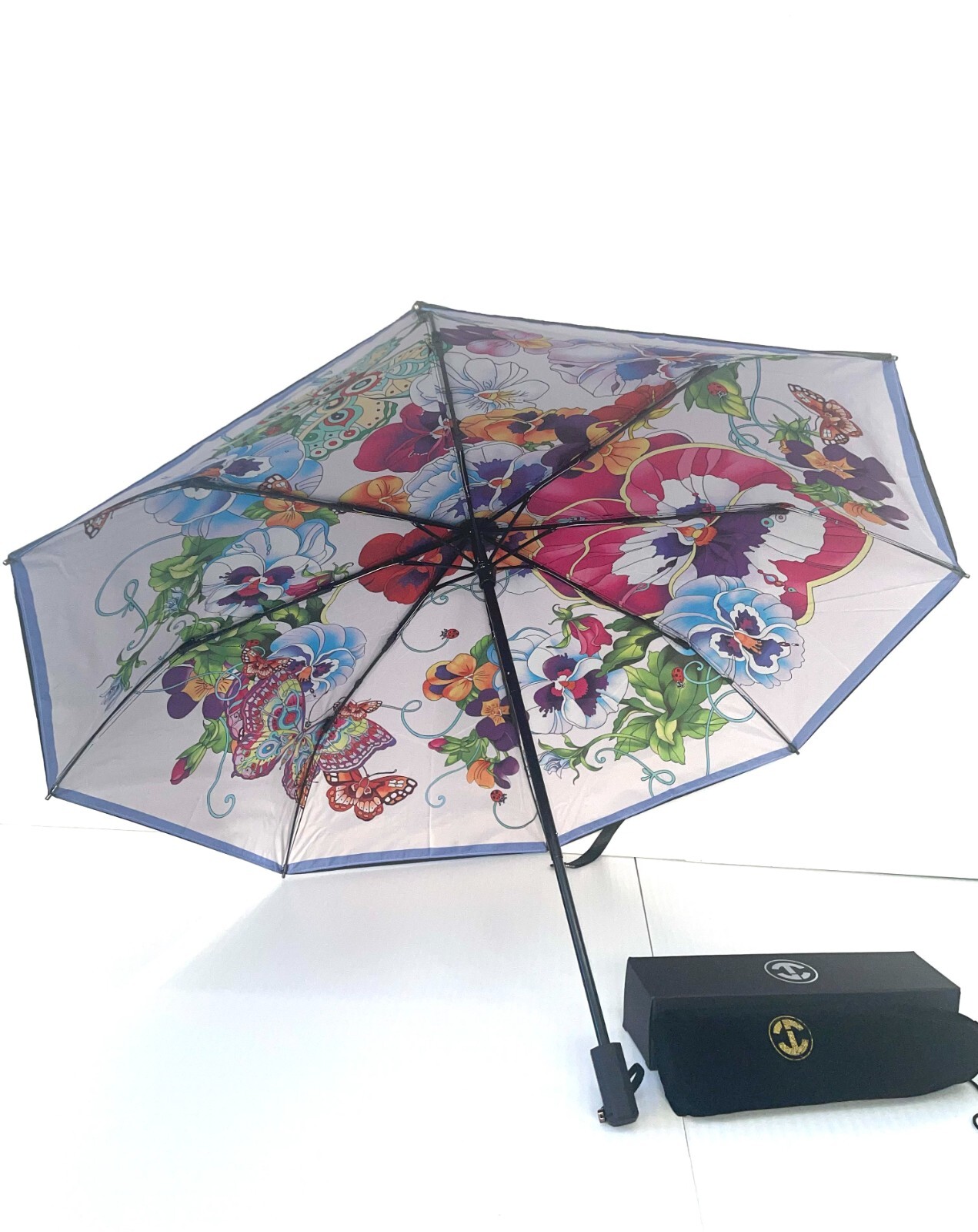 Compact umbrella, Small folding umbrella, Flower umbrella. 2 layer umbrella.