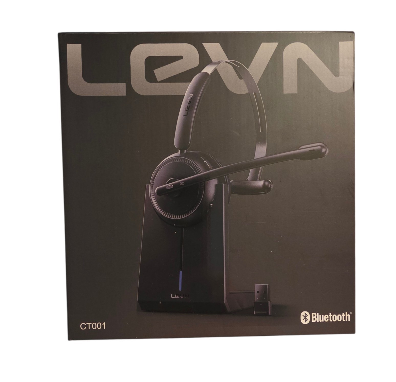 Wireless Headset LEVN CT001 Microphone Charging Base New Open Box
