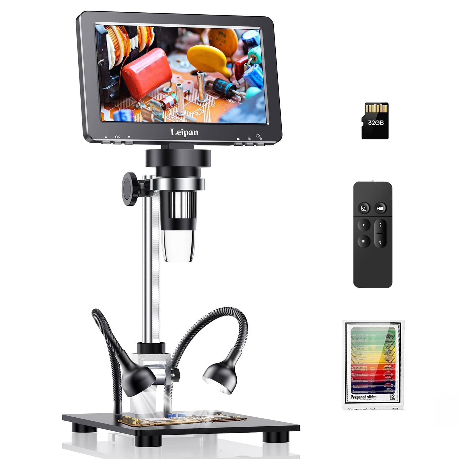 DM9H HDMI Coin Microscope with 7" IPS Screen,1200X Magnification Soldering Mi...