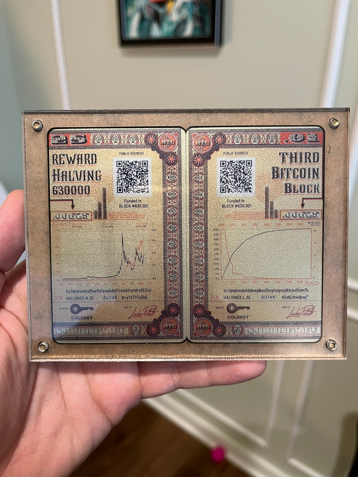 2020 ColdKey "Third Bitcoin Block" Halving Physical Wallet Trio