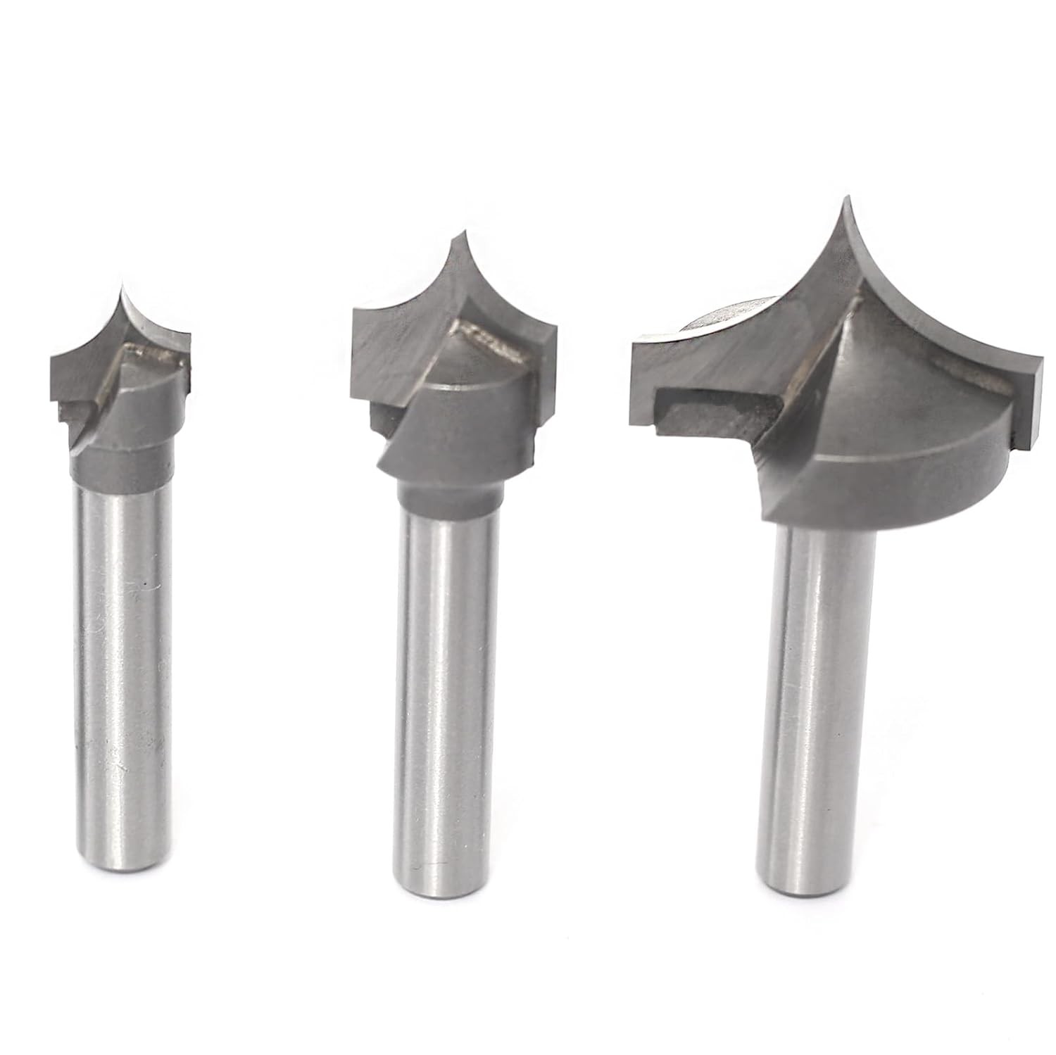 4pcs Point Cutting Roundover Router Bit Set,1/4" Shank