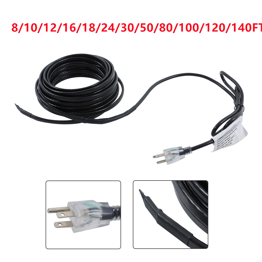 8-140 FT Heat Tape For Water Pipes Heating Cable For Pipe Freeze Protection 120V