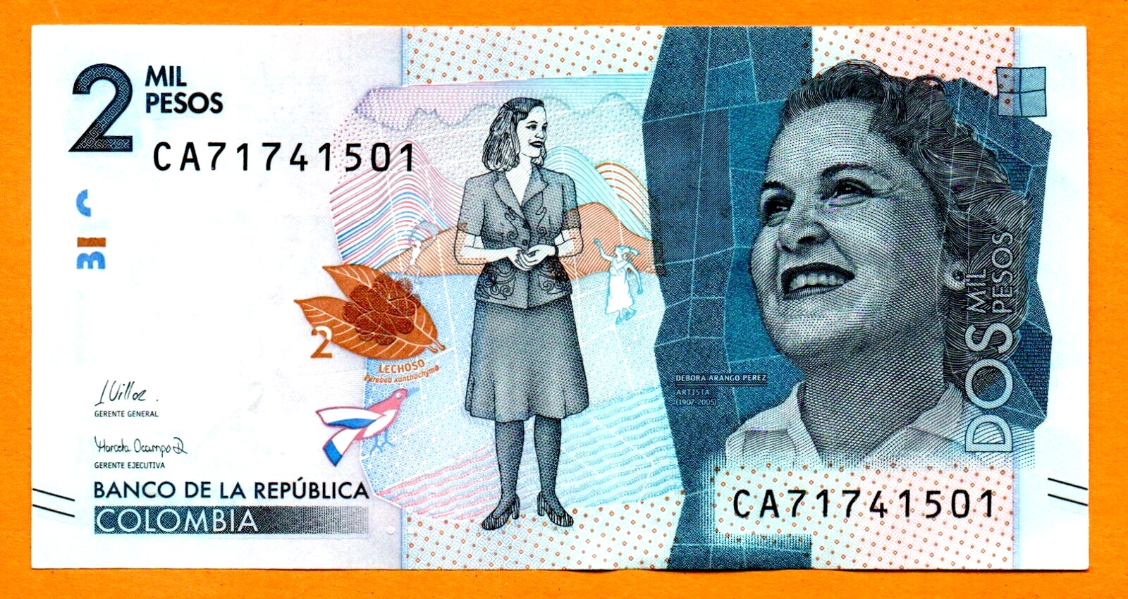 Colombia UNC Note 2000 ( 2 Mil ) Pesos 2021 P-458 Banknote (Low Shipping)