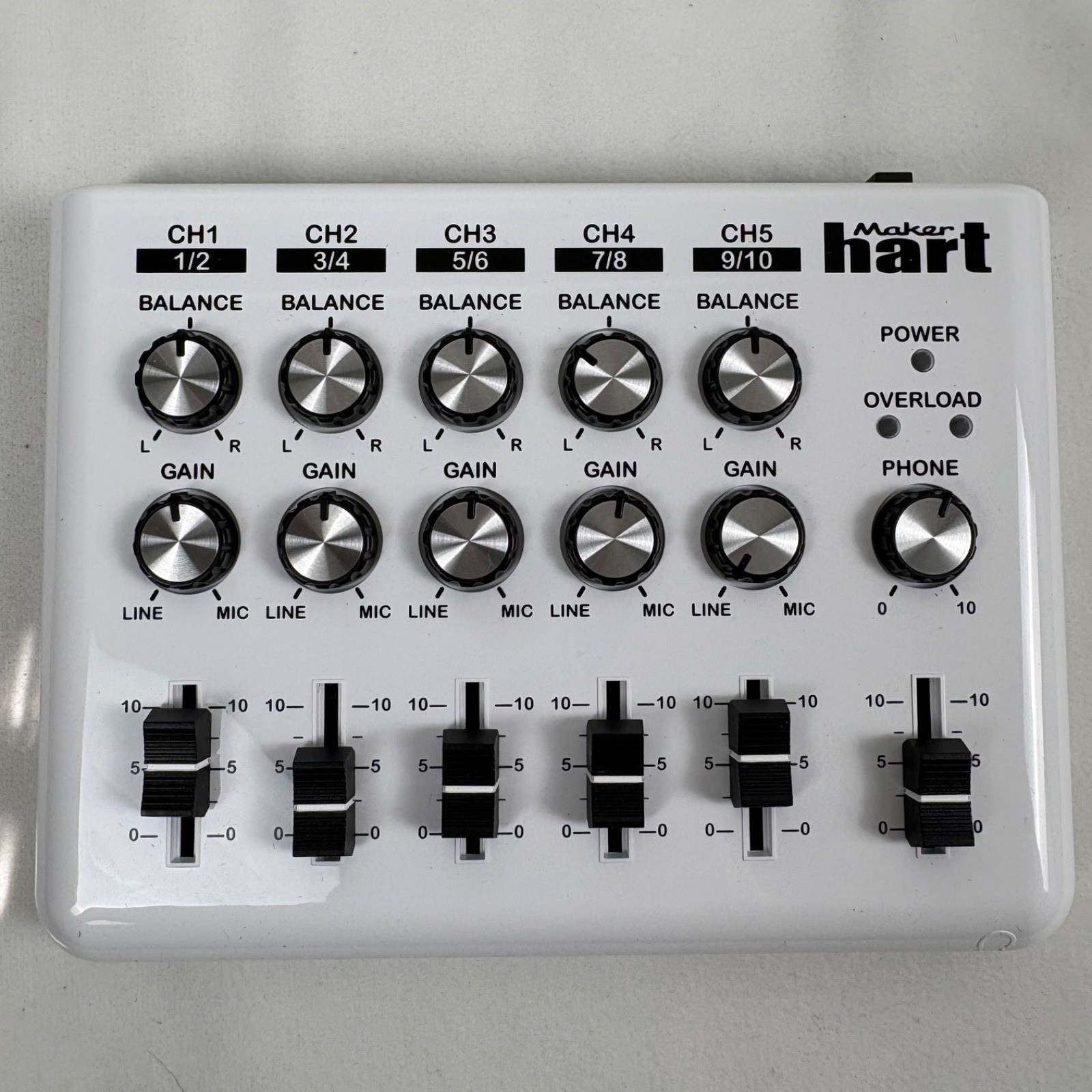 Maker Hart LOOP MIXER Portable Audio Mixer with 5 Channel stereo inputs