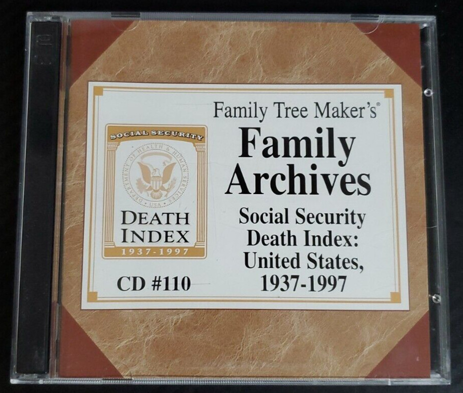 Family Archives: U.S. Social Security Death Index (BRODERBUND) / CD-ROM / PC MAC