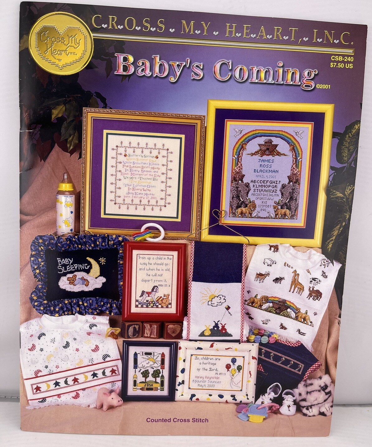 CROSS MY HEART Counted Cross Stitch Booklet - BABY'S COMING