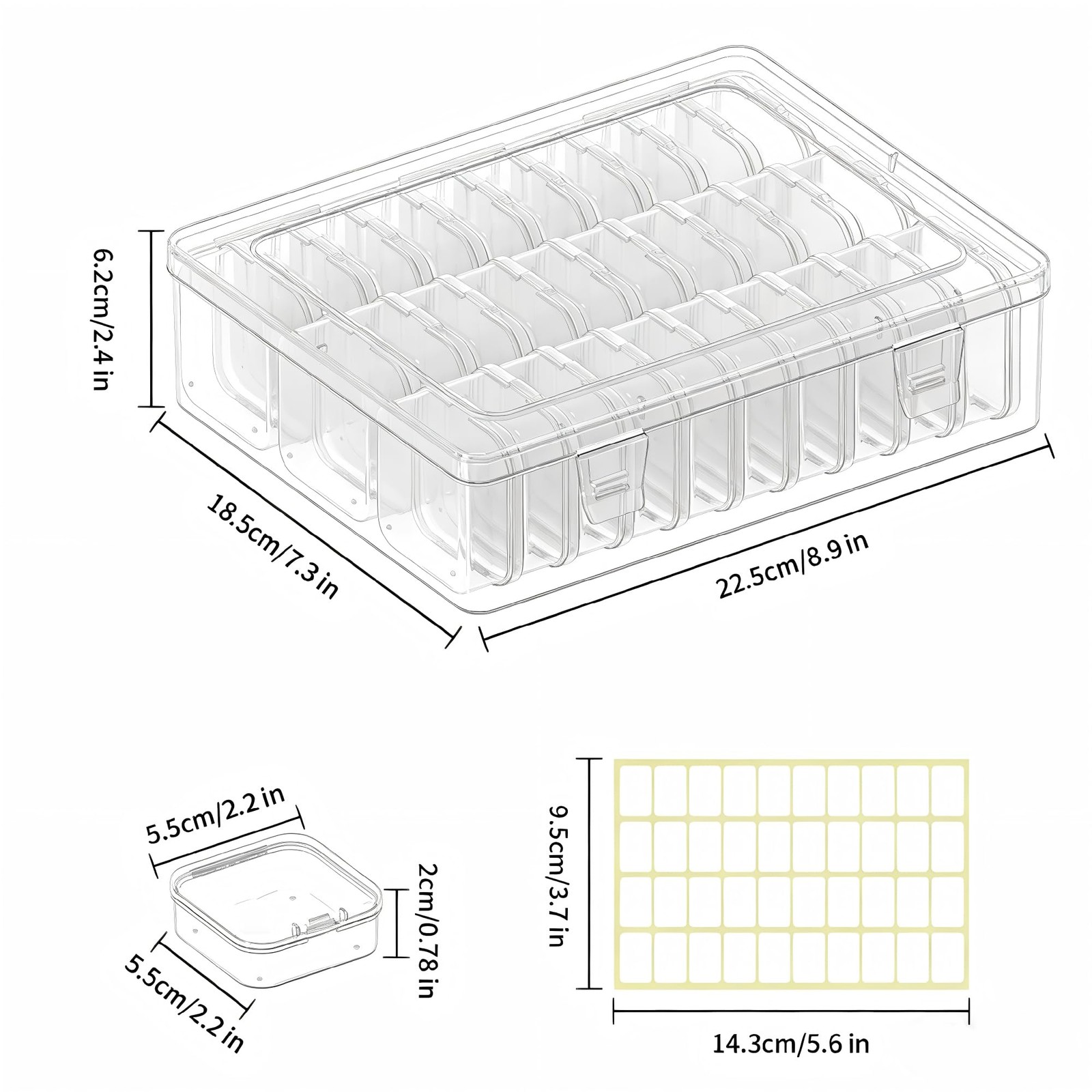 VANSUNS Bead Organizer Box, 31 Pcs Clear Plastic Storage Containers with Hing...