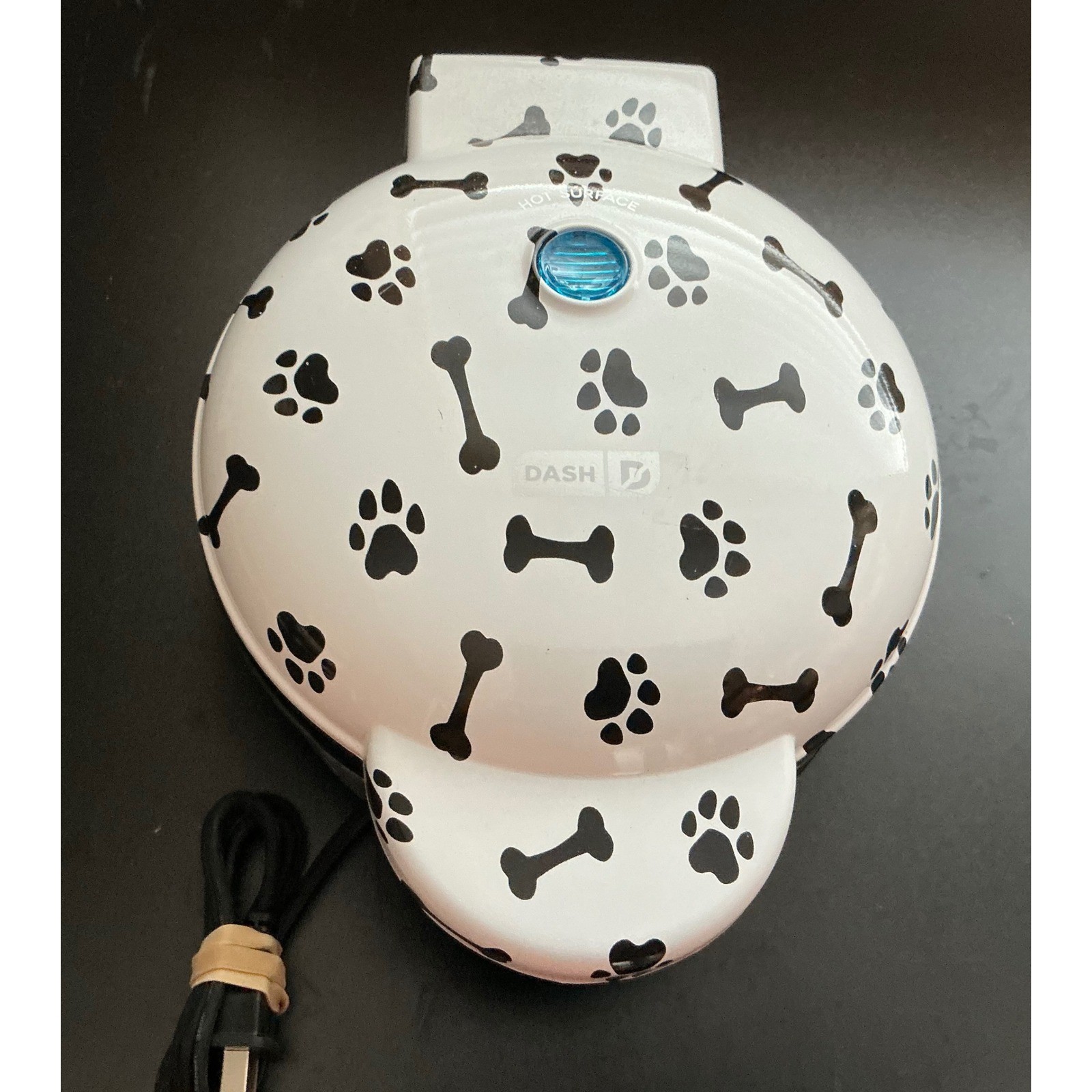 Dash Dog Treat Maker White Paw Print Bone Non-Stick Electric Maker DDM001