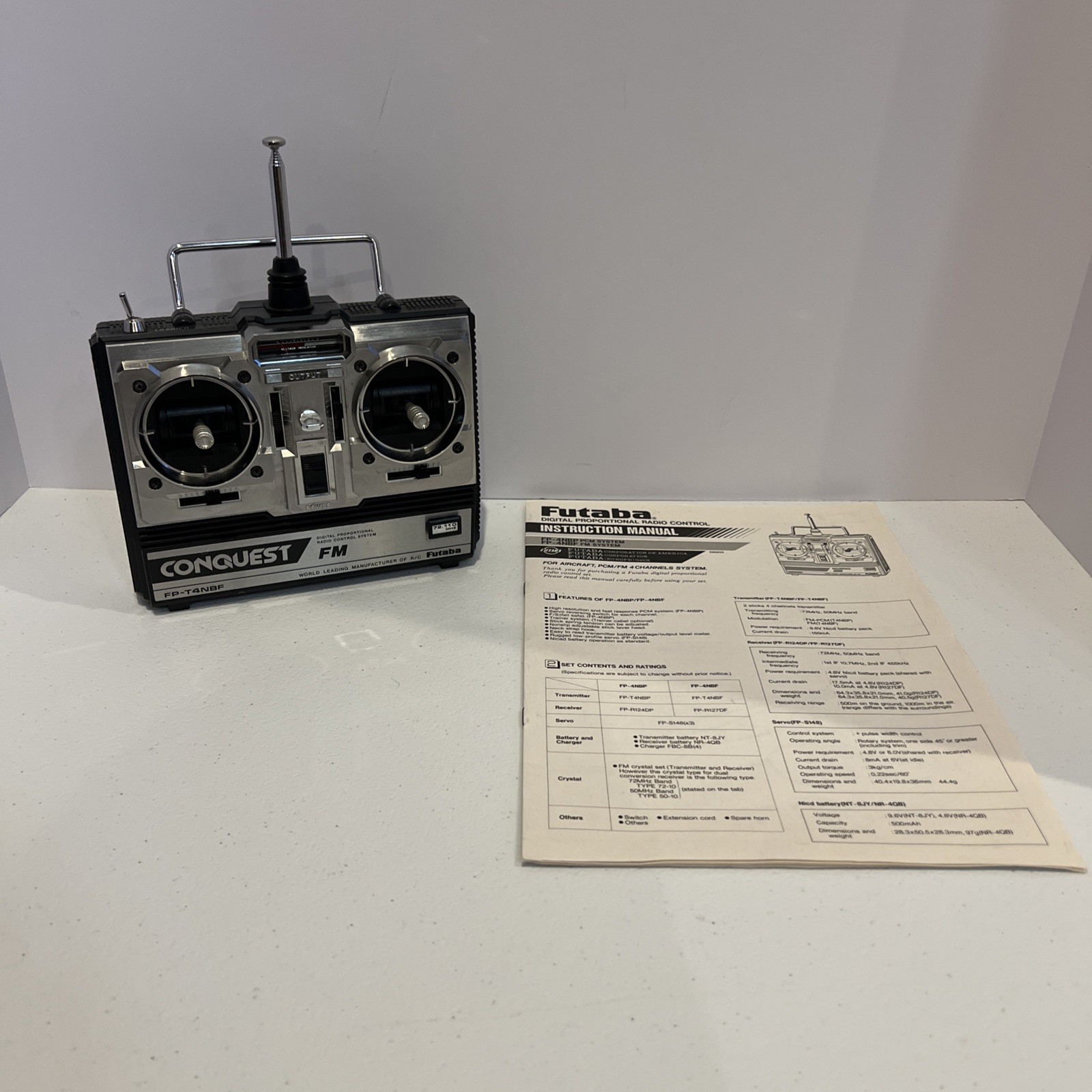 FUTABA CONQUEST FP-T4NBF DIGITAL PROPORTIONAL RADIO CONTROL! 72.110 MHZ! Tested!
