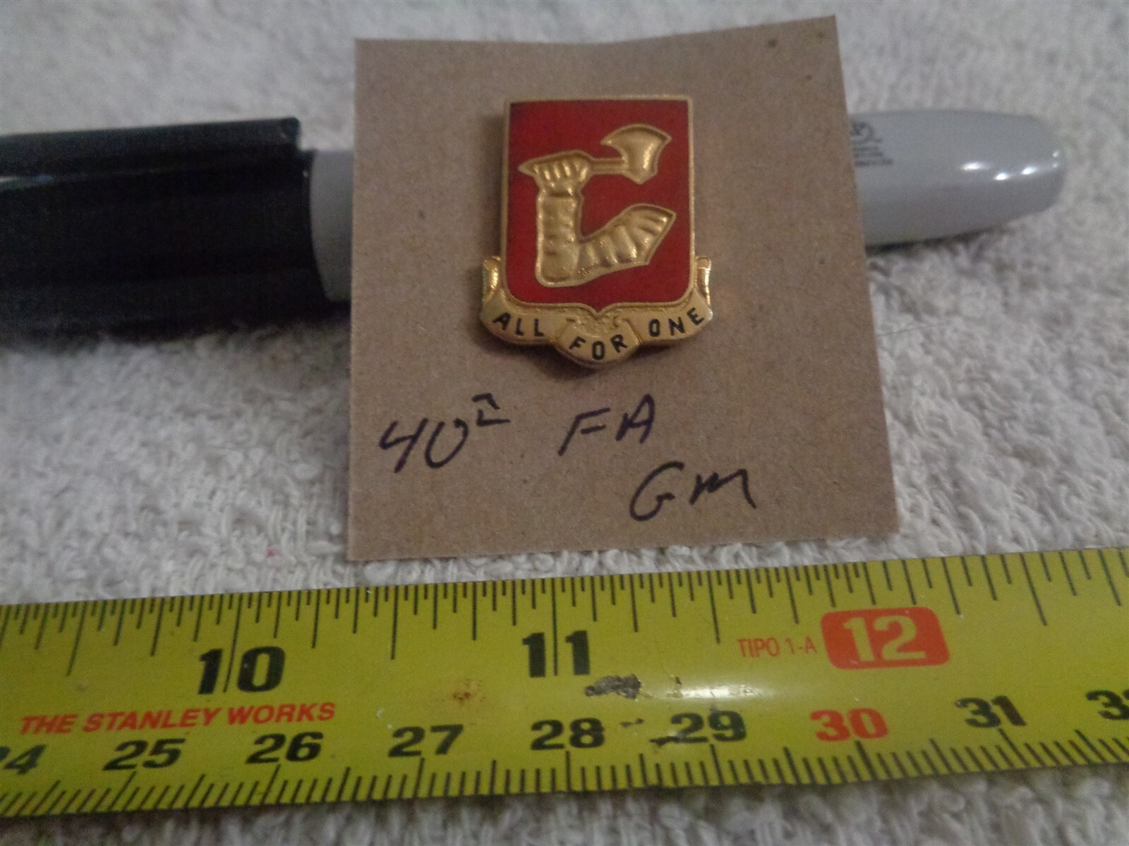 40th Field Artillery German Made Unit Crest, DI, DUI (DRAW#L15)