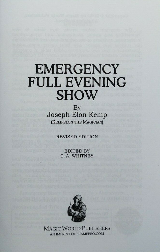 Emergency Full Evening Show by Joseph Kemp