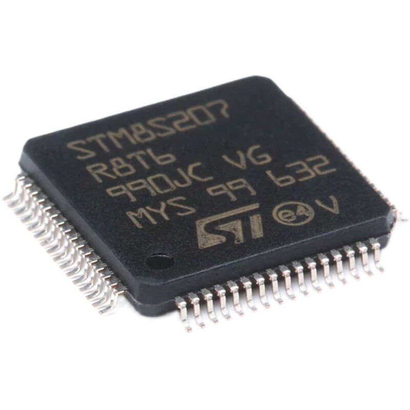 5PCS STM8S207R8T6 LQFP-64 24MHz/64KB flash memory/8-bit microcontroller-MCU