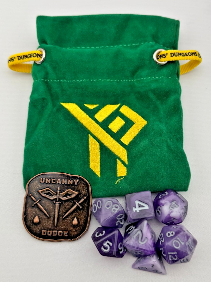 Foggy Storm - D&D Yawning Portal Dice Set - Green Bag - Uncanny Dodge