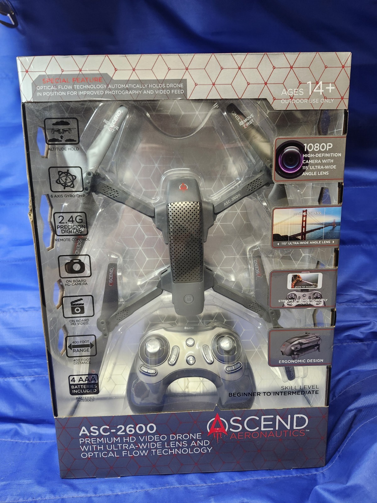 Ascend Aeronautics ASC-2600 Premium HD Video Drone 1080P Camera-NEW