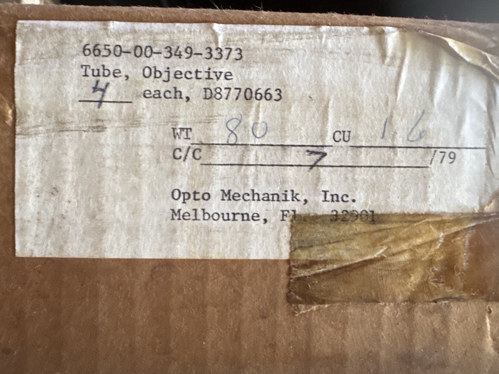 2x Military Optical Objective Tube Assy NSN 6650-00-349-3373 19206-8770663 77”