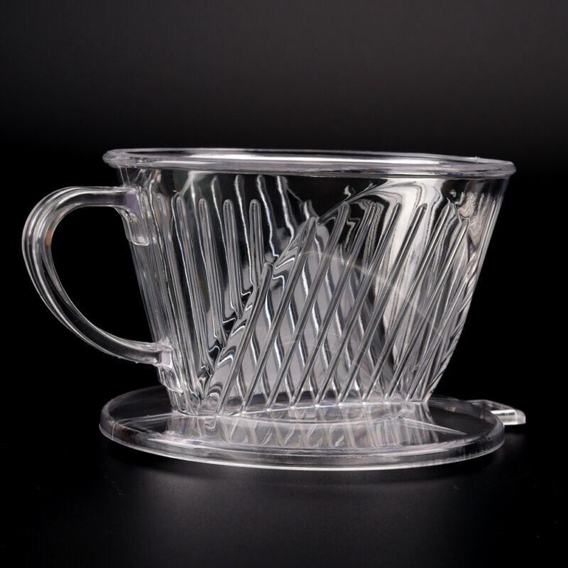 Clear Coffee Filter Brewer Holder Plastic Cup Cone Drip Dripper Maker Reusabl WH