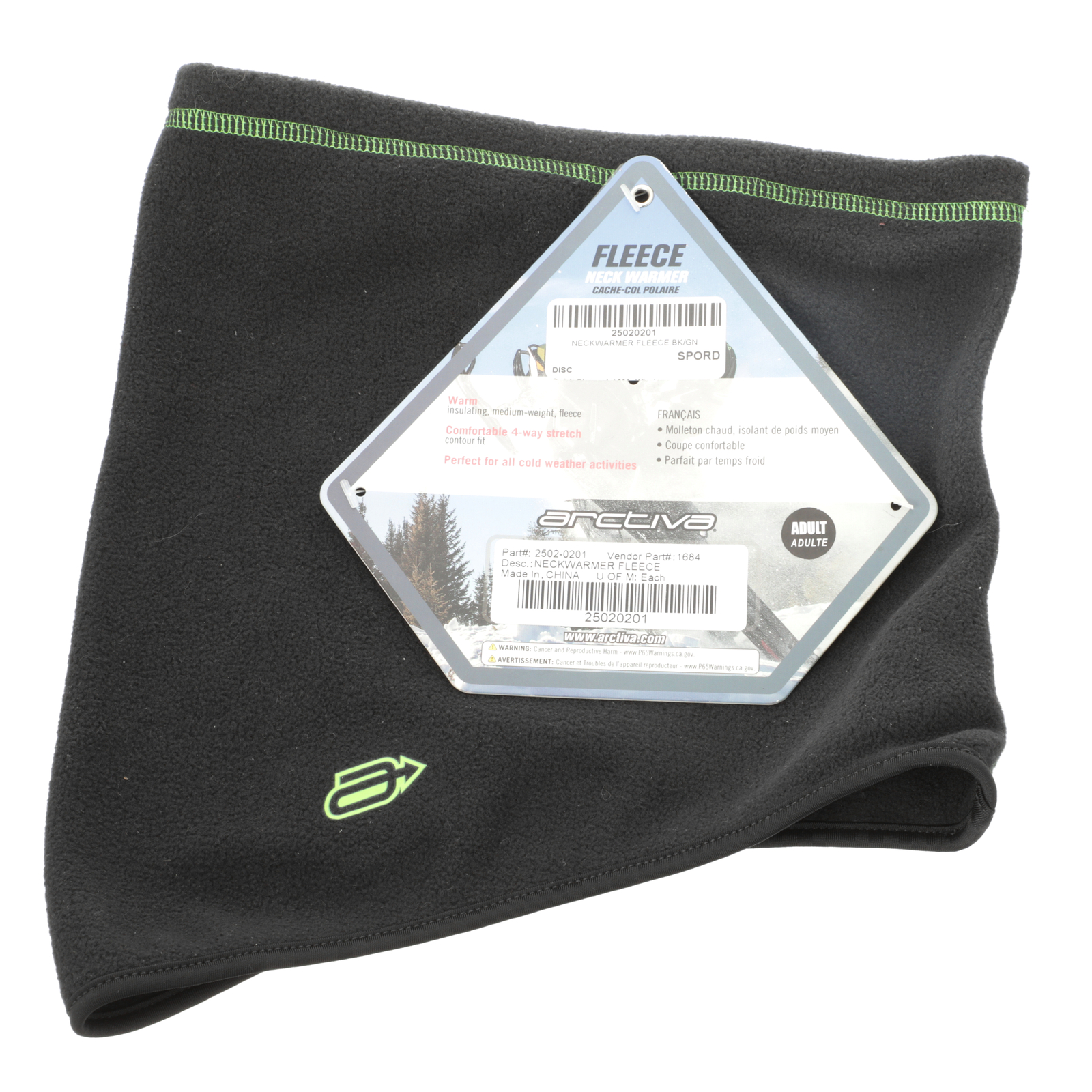 Arctiva Black Fleece Neck Warmer