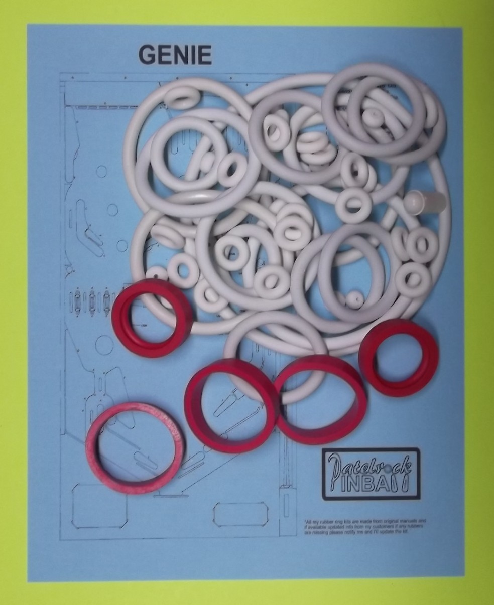 1979 Gottlieb Genie Pinball Machine Rubber Ring Kit
