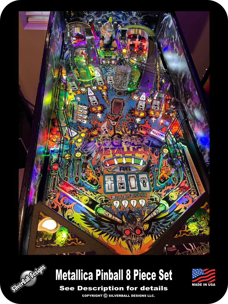 METALLICA 8 piece Acrylic Plastic Set for Stern Pinball, all original models