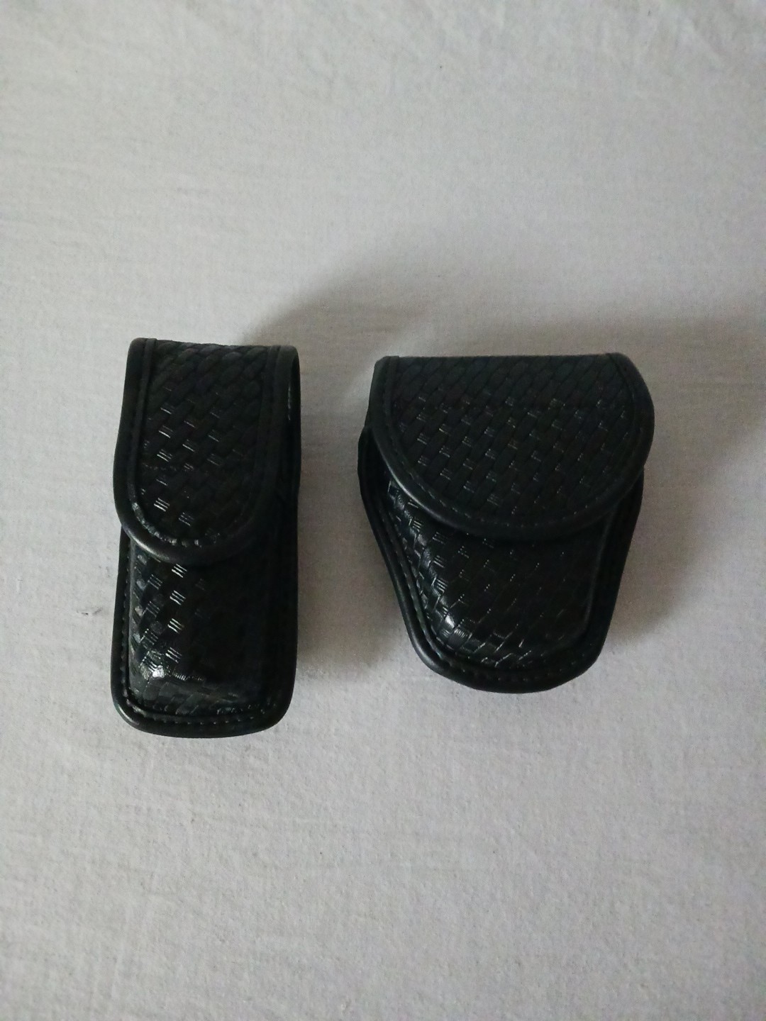 Lot of 2: AccuMold Elite Black Leather Holsters by BIANCHI - EUC
