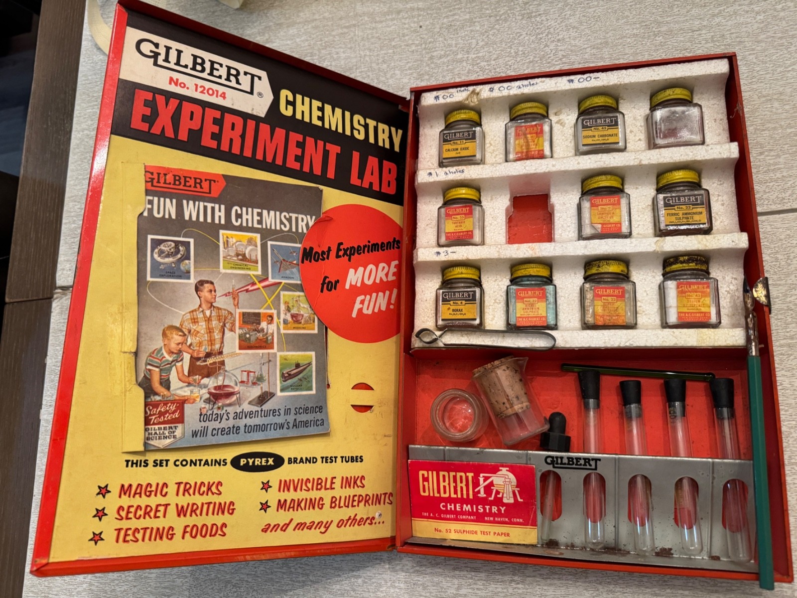 VTG Gilbert chemistry science experiment lab 12014 gatefold  1950s INCOMPLETE